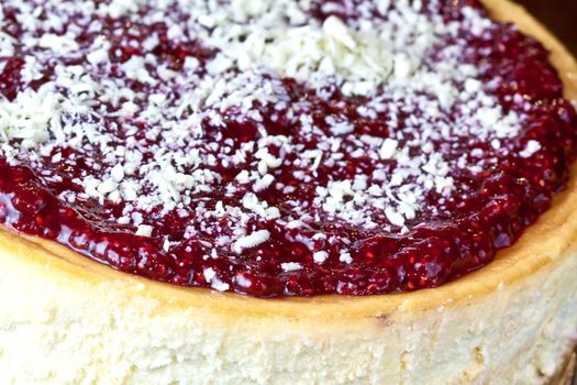 close up picture of a cheesecake on the plate