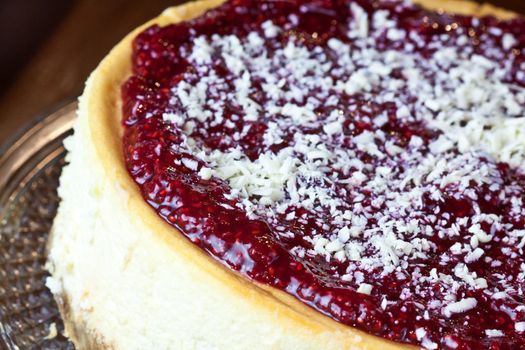 close up picture of a cheesecake on the plate