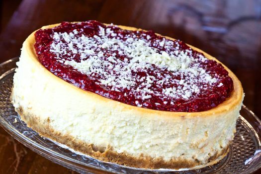 close up picture of a cheesecake on the plate