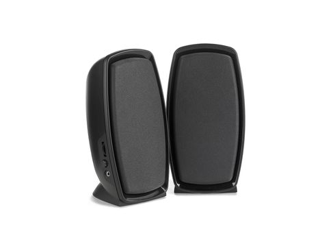 Black two speaker isolated on white background