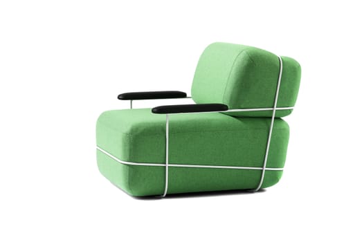 Green chair isolated on a white background