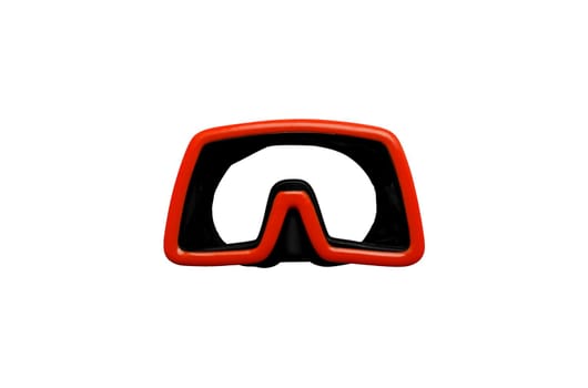 red Diving mask isolated on white background