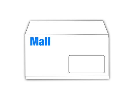 Mail and post - White sealed envelope isolated over white