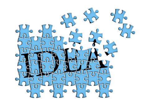 puzzle isolated on white background "idea" isolated