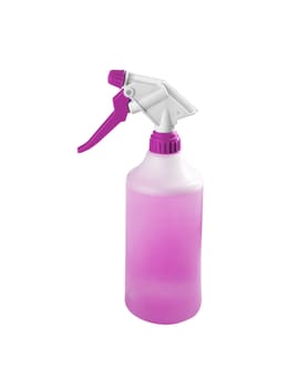 Spray bottle with blank label isolated on a white