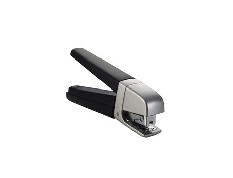 Black stapler isolated on a white background