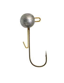 Stainless steel fishing hook isolated on white