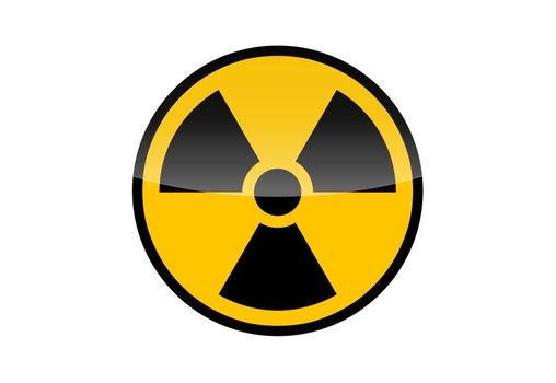 Radioactive round sign isolated on white background