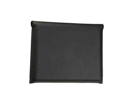 Black, leather, personal organizer on a white background