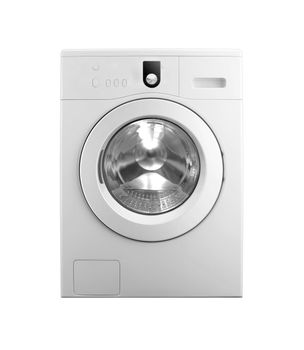 white washing machine isolated on white background