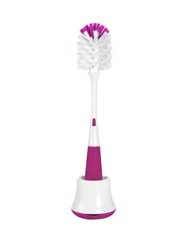 pink toilet brush with clipping path included