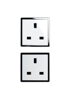 North American white electric wall outlet receptacle