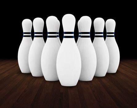 Bowling on floor black background for you