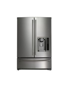 Modern refrigerator isolated on a white background