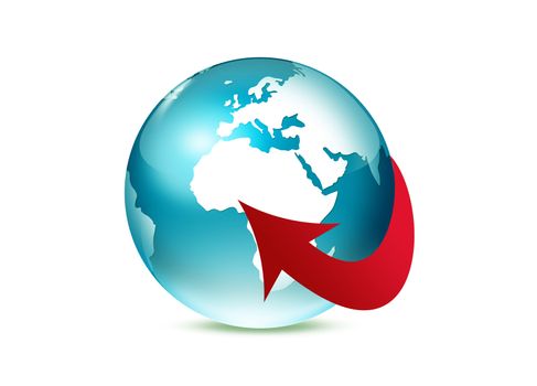 Planet earth isolated on a white background