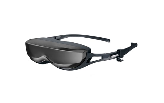 A pair of 3D movie glasses for the cinema