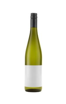 Green bottle isolated on a white background