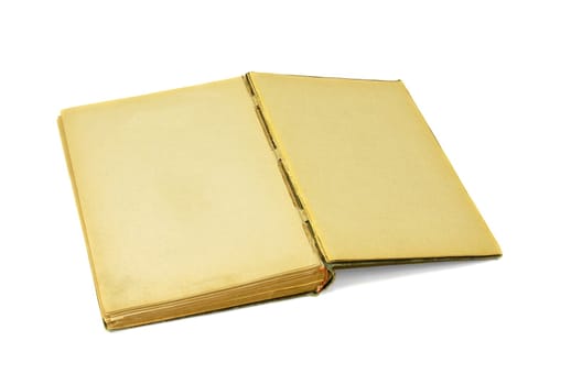 Old book Open two face on white background
