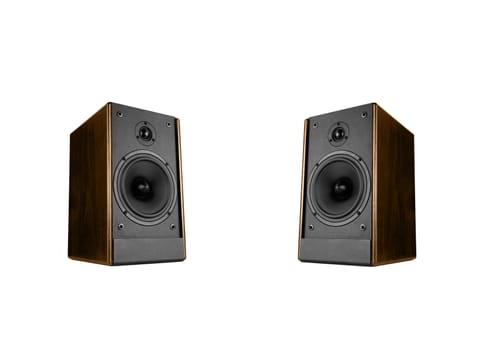 Two great loud speakers. Isolated on white.