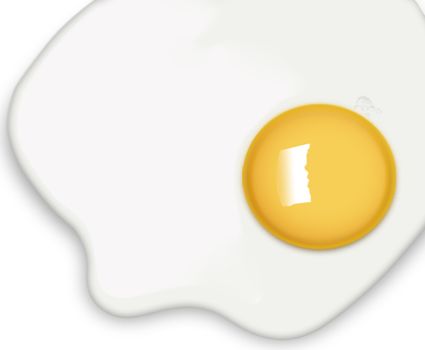 Sunny Side Up Egg Isolated on a White Background
