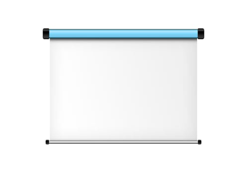 Projector screen isolated on a white background.