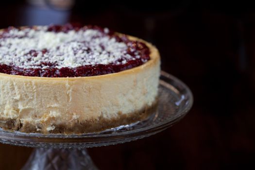 close up picture of a cheesecake on the plate