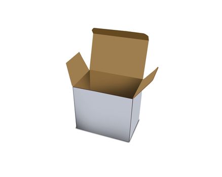 white paper box isolated on a white b ackground