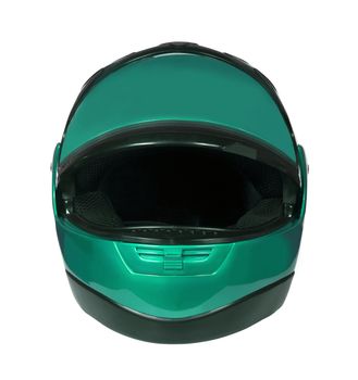 Motorcycle Helmet isolated on white with clipping path. Front view