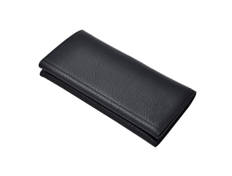 Modern black wallet isolated on white background