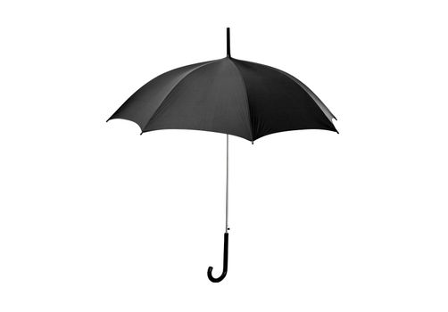 Black umbrella isolated on a white background