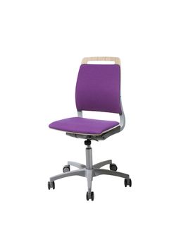 Image of an pink office chair isolated against white background