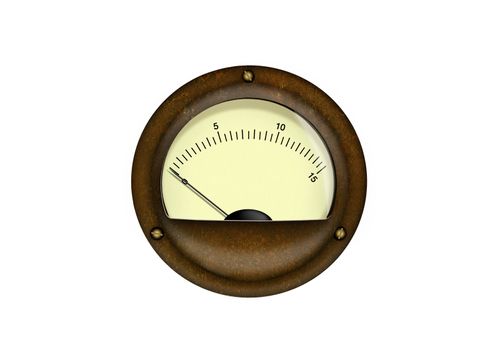 Vintage analog scale isolated on white background
