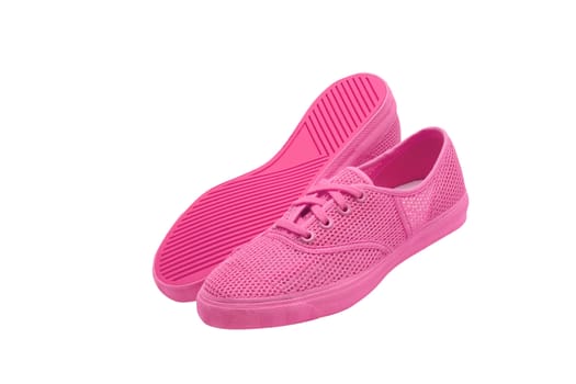 isolated pink shoes on a white background