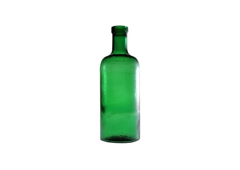 Glass bottle of soda water. Isolated on white background