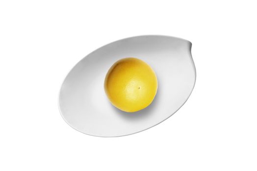 lemin on plate isolated over white background