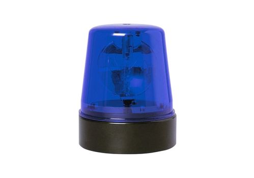 blue rotating  beacon isolated on a white background