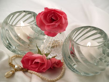 Soft Pink Roses Arranged in a Romantic Scene