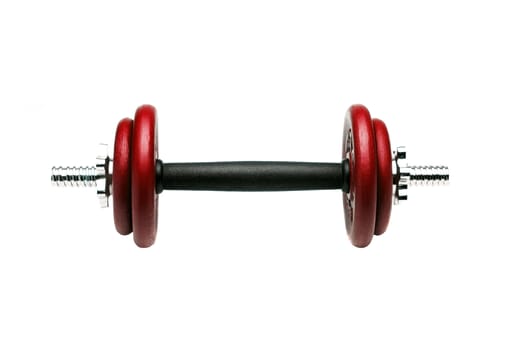 Chromed fitness exercise equipment dumbbell weight isolated