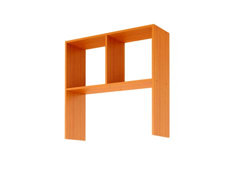 Wooden bookstore isolated on a white background