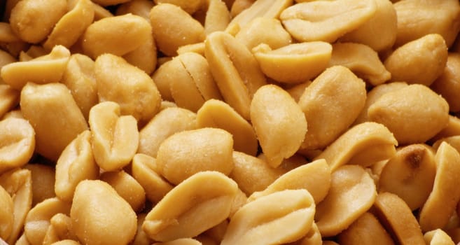 Extreme close-up image of peanuts, background image