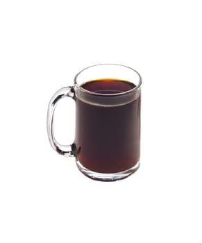 Cup of black tea isolated on white background
