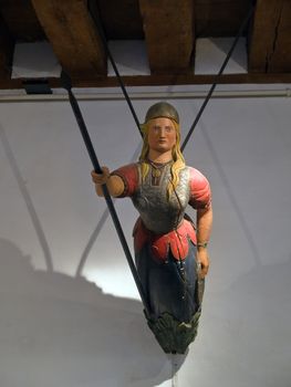 Old Viking wooden boat ship figurehead