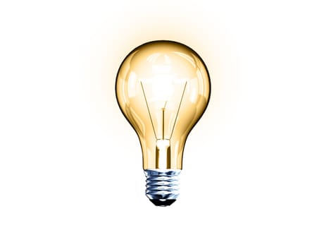 Light bulb, bitmap copy isolated on white