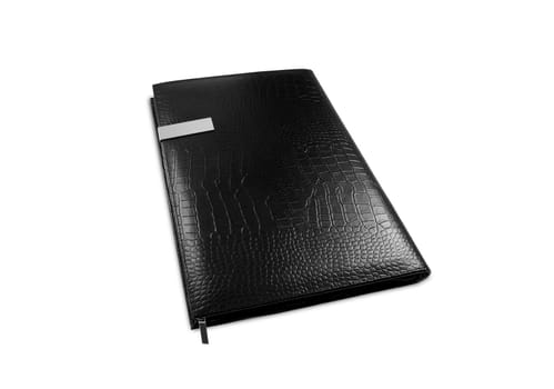 Brown black memo book isolated on white background