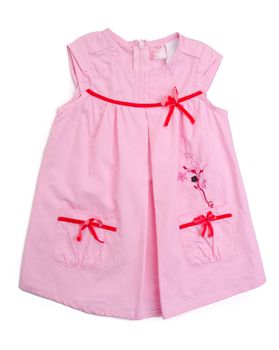 kids blouse and skirt on background