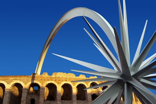 Arena of Verona - Italy with modern Christmas star