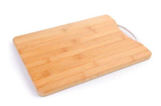 wood cutting board on white background