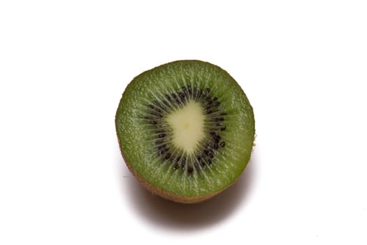 Half of kiwi isolated on white background