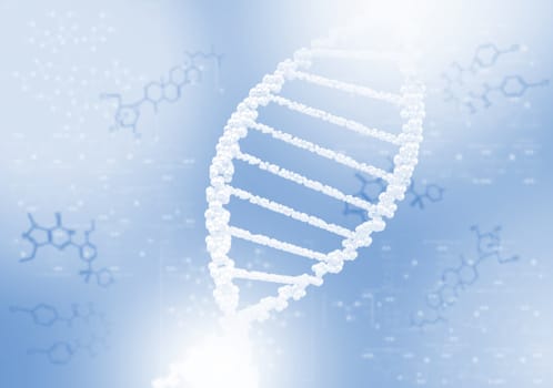 DNA helix against the colored background, scientific conceptual background