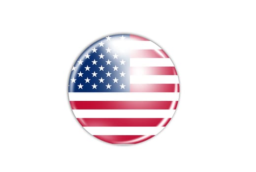 icon with flag of USA isolated on white background